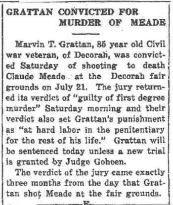 Meade Murder Elgin Echo Thursday Oct. 26, 1933